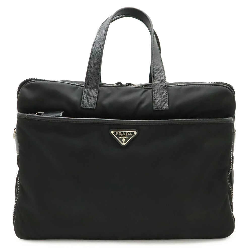 Prada Triangle Business Bag Briefcase Black Nero Black Strap